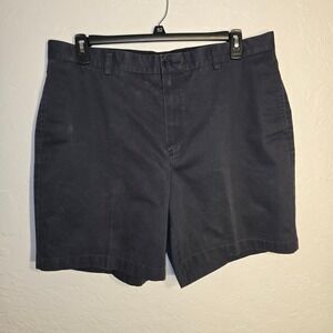 LL Bean Natural Fit Cotton Shorts Navy Blue Size 38 Casual Outdoor
